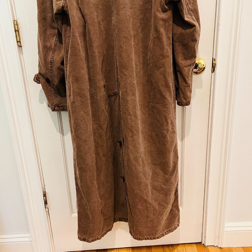 VTG Jackeroos Jacket Mens Medium Canvas PLAID Flannel Lined Trench Field Coat - Picture 16 of 16